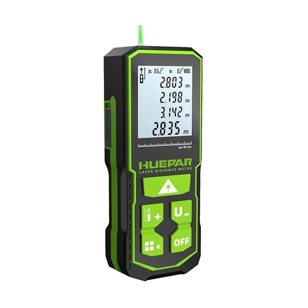 Digitaalinen vihreä laseretäisyysmittari 100M lasernauhamitta etäisyysmittari LCD-kulmasensorilla mittaustyökalut