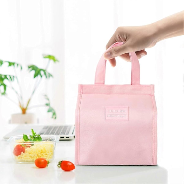 Liten Lunchväska, Isolerad Lunchväska för Kvinnor Män Barn, Återanvändbar Läckagesäker Termisk Lunchlåda för Kontorsarbete etc (Rosa)