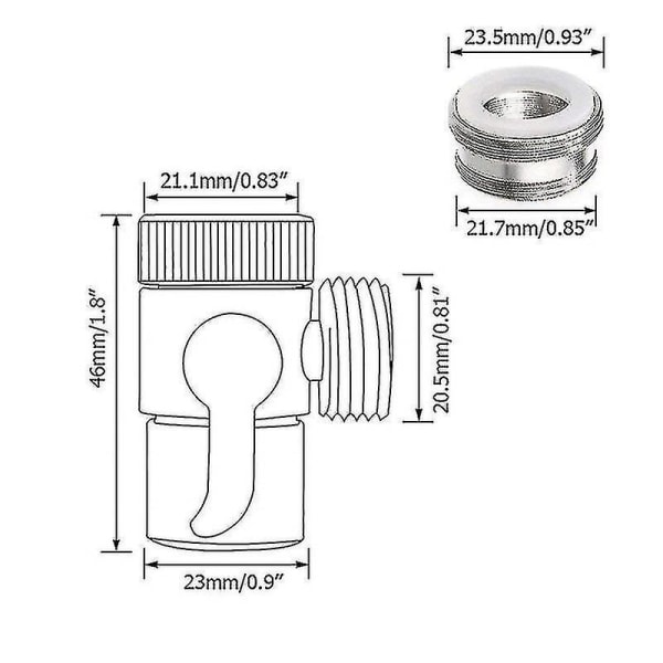 Kontakt Vandhane Adapter Køkkenvask Splitter Afledningsventil Vandhane Tilslutning til toilet Bidet Bruser