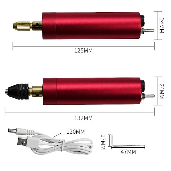 DIY Elektrisk Slip Slip Polermaskin Hantverk USB-driven Gravering Bärbar Rotationsverktyg Fräsning 0,7-1,2 mm