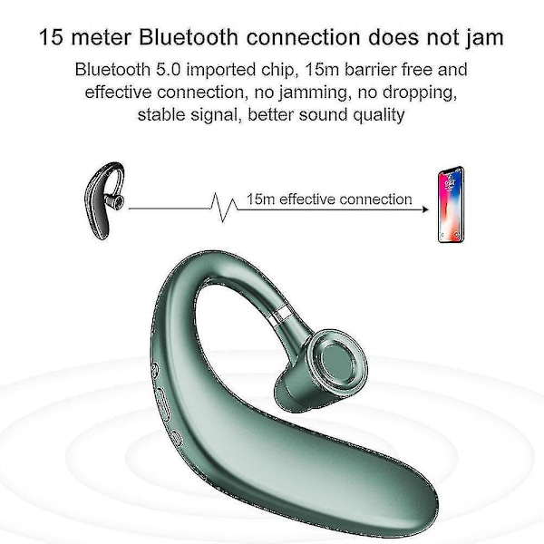 Bluetooth-headset, trådløs Bluetooth-øretelefon V5.0 35 timers taletid håndfri-øretelefoner med støjreduktionsmikrofon kompatibel med iPhone og Android