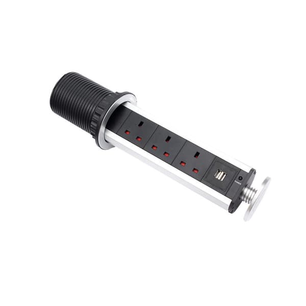 EU Standard USB-stik, skjult skrivebordsstik til kontor, lodret stik
