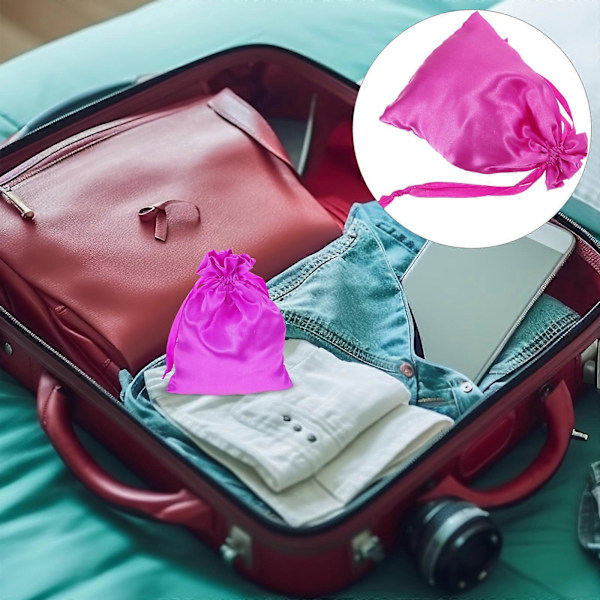 10 stk Parykkpose Parykk Satengposer Parykk Oppbevaringsposer Bærbare Reise Hårextensionsposer