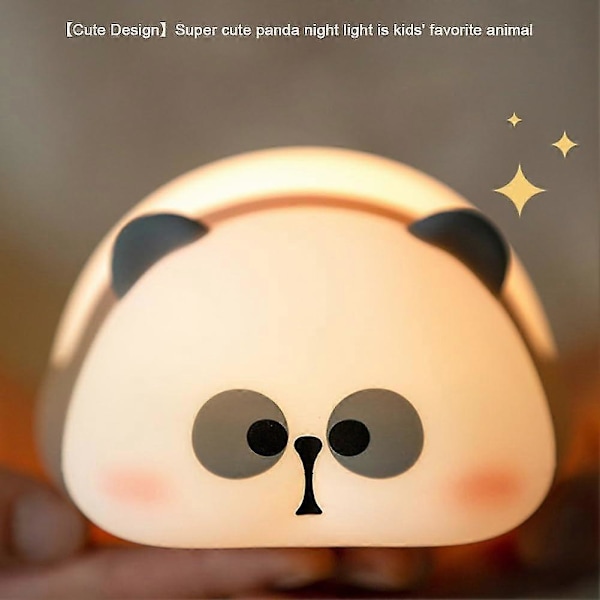 Panda Yövalo Lapsille, 3 Tilaa Söpö Yövalo Vauvalle Pehmeä Lamppu Ajastimella, USB LED Himmennettävä Yövalo Makuuhuoneeseen