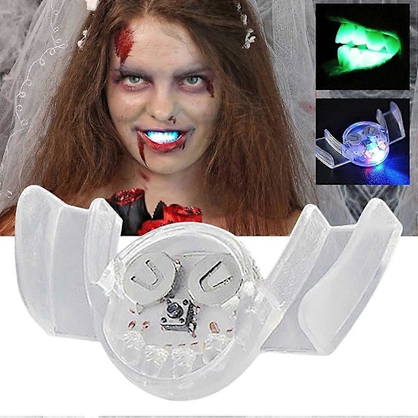 Halloween Glow Braces Leketoy Lysende LED Munnbraces Lys Opp Stykke Glødende Tenner Halloweenfest Tricky Cosplay Lysende Proteser