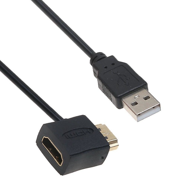 HDMI-kompatibel han til hun-stik USB 2.0-opladerkabel splitteradapter-forlænger