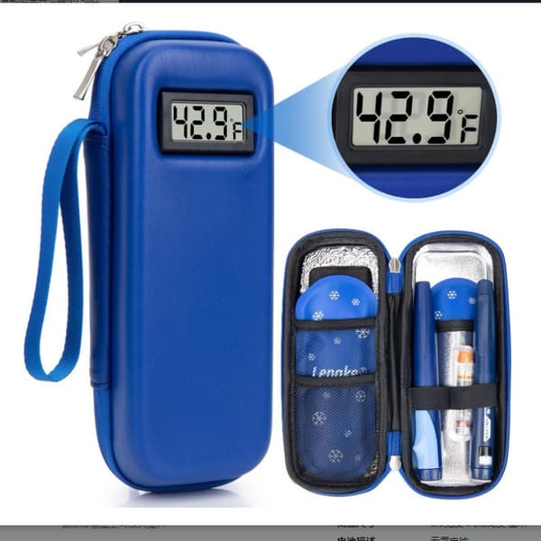 Insulin Kylbox med Temperaturdisplay, Bärbar Insulin Kylväska (Kylklamp Ingår Ej) C