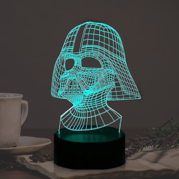 Svart riddare lampa för pojkrum 3d tecknad nattlampa Darth Vader mörk krigare led 7 färg usb fjärrkontroll ändra bordslampa semesterfest humör rgb