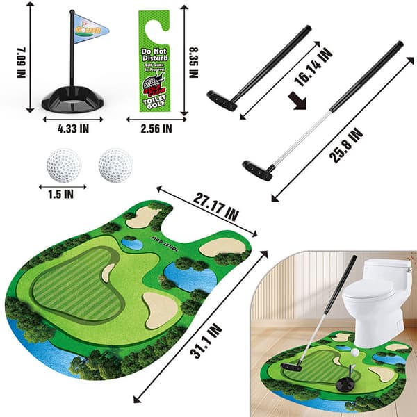 Minitoa-golfkit, rolig badrumsgolfleksak för avkoppling och nöje
