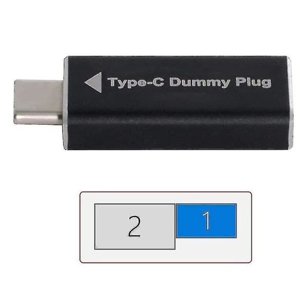 Virtuell skjermkort adapter Type-c Ddc Edid Dummy Plug Usb-c Headless Ghost Display Emulator 1920x1080p