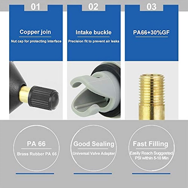 Oppustelig Båd SUP Pumpe Adapter Paddle Board Pumpe Adapter Luftpumpe Konverter Universal Luftventil Adapter Pumpning Hoved Stik til Oppustelig Roing