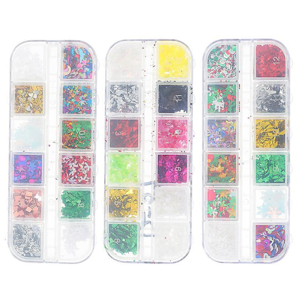 3 stk. Neglekunst Glitter