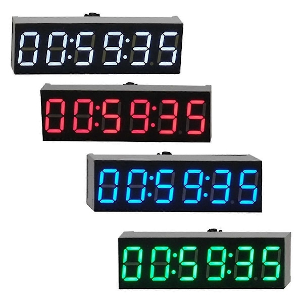 0,36 Tommer 6-Bit Ur LED Digital Elektronisk Ur Med Sekundvisning Modul Strøm Af Memory Lysstyrke Justering -D