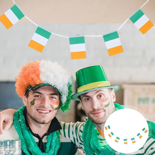 Irlandsk Flag Guirlande Vimpel Banner Irske Flag Bunting Banner Sankt Patricks Dag Dekoration