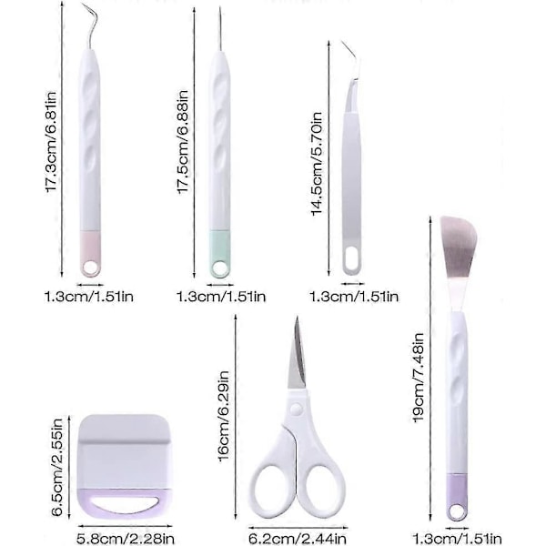 6 Dele DIY Håndværk Værktøjssæt, Vinyl Ukrudtsfjernelsesværktøjssæt, Plotter Tilbehør, Tråd Værktøj