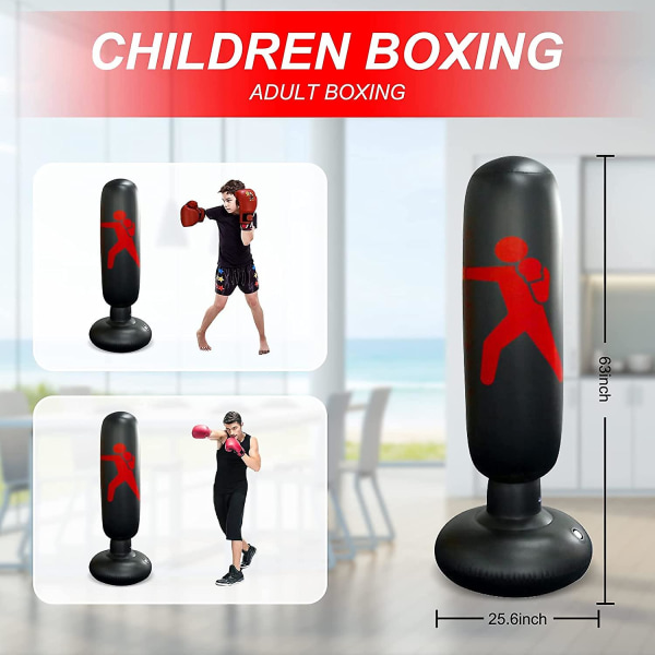 3 in 1 nyrkkeilysäkki lapsille – puhallettava nyrkkeilykassi lasten set