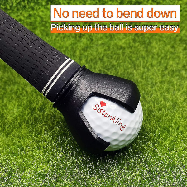 Golf Ball Retriever Grabber Pick Up Tool - 3 pinner, Back Saver Claw, Putter Grip Feste - Sugekopp Ball Grabber for golfskruer - 3 pakke (gratis