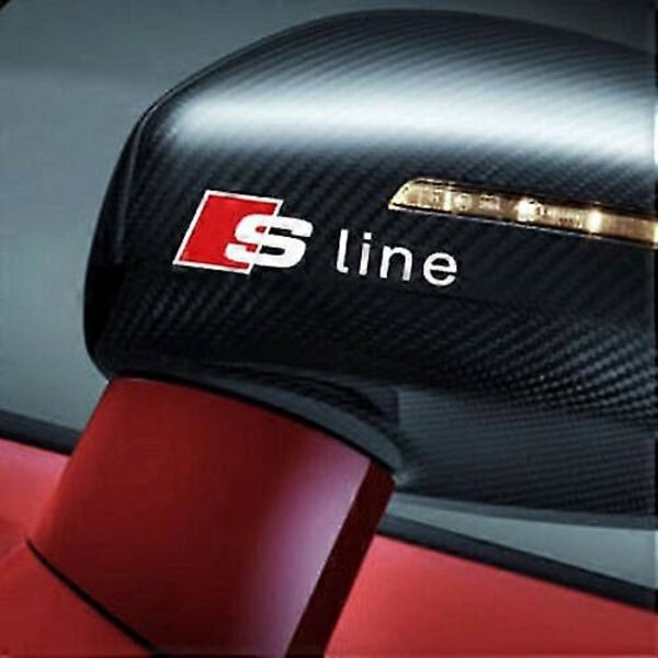 2 st s line bil quattro silver backspegel emblem dekal för alla modeller