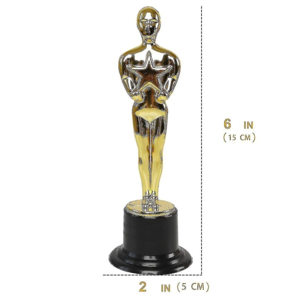 24 Pack Plastic Award Trofæer Statuette til festgoder, skolepris, spilpris, festpris