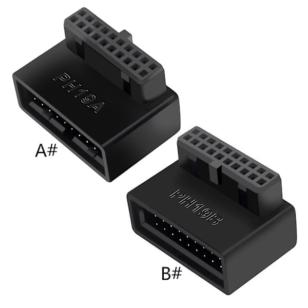 USB 3.0 19/20-polet Han til Hun Forlængeradapter Vinklet 90 Grader Konverter PH19B
