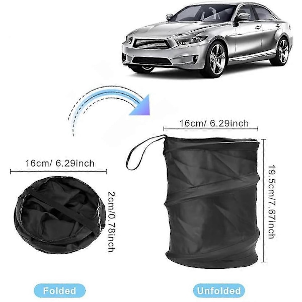 2 kpl Taittuva Auton Roskakori Kannettava Mini Auton Roskakori 16*16*20cm Oxford