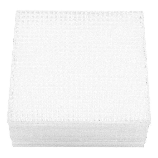 30 Stykker Plastik Mesh Canvas Ark til Broderi, Akryl Garn Håndværk, Strik og Hæklingsprojekter (10,6 X 10,6cm)