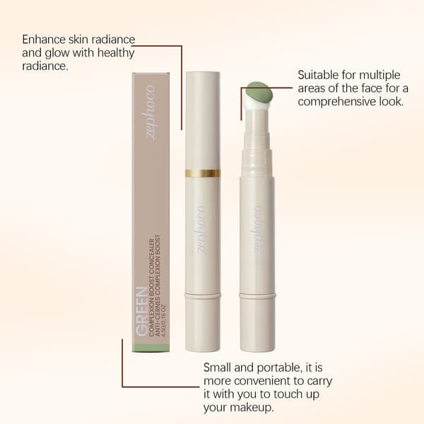Grøn teintforbedrende concealer, bærbar farvekorrigerer til alle ansigtsområder