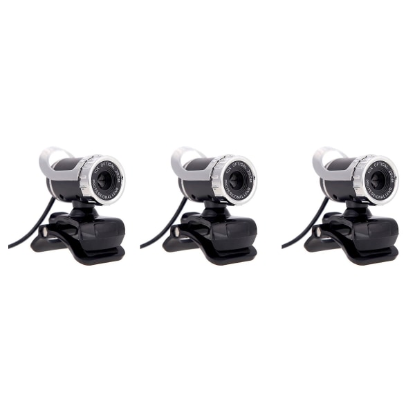 3x Usb 2.0 12 Megapixel HD-kamera Webkamera 360 grader med mikrofon klip-on til stationær Skype Computer Pc