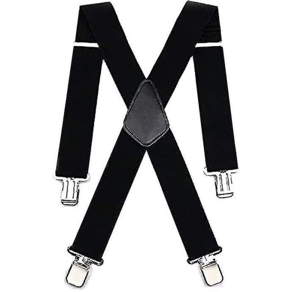 50mm Wide Cross Braces For Men"s Motorcycle Pants, Ultra-resistant, Adjustable And Elastic, Black