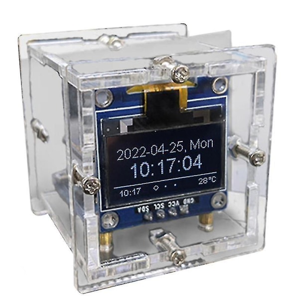 Esp8266 Diy Electronic Kit Mini Clock Oled Display Med Shell Diy loddeprojekt