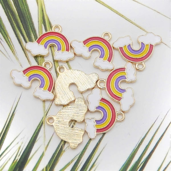 Crday Paketti (x20) Kultaselkäinen Monivärinen Emalli Metalli Rainbow Pilvi Rannekkeet Lahja