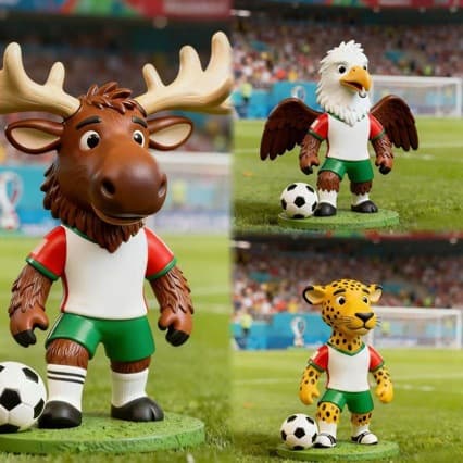 Fodbold Elg Maskot Figur, Dekorativt Samleobjekt til Fans