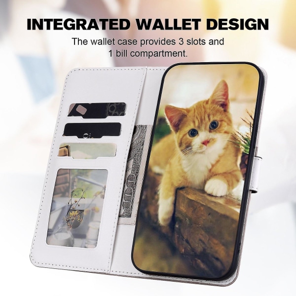 Tegneserie Pet Series for Xiaomi Redmi 13C 4G/Poco C65 4G Etui Lær Telefonlommedeksel - Bønne Rosa