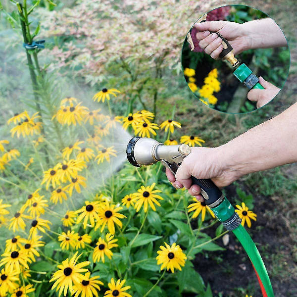 Havevandingskanon til haven - Højtryksvandsprinkler med 8 forskellige vandstråler - Græs, have, planter, blomster, bil