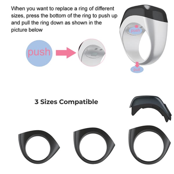 Oppladbar Smart Bluetooth Tellerring, IP67 Vanntett Fingerringteller, Manuell Klikktellerring, 1 Stykke Pink