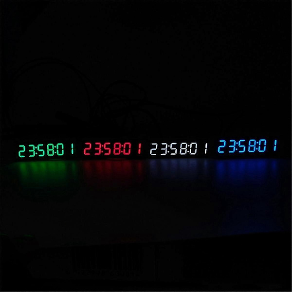 0,36 Tommer 6-Bit Ur LED Digital Elektronisk Ur Med Sekundvisning Modul Strøm Af Memory Lysstyrke Justering -D