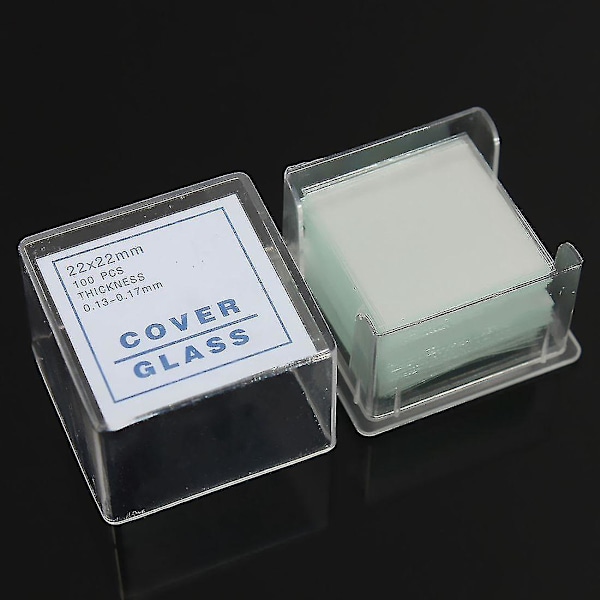 100 stk. Transparente objektglassdeksel 22x22mm for mikroskop