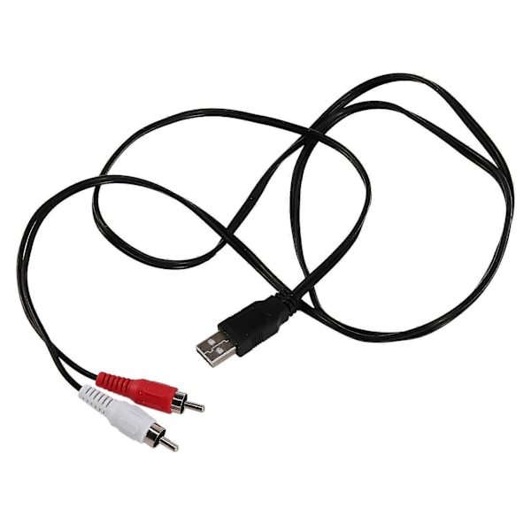 1,5M USB A Hann til 2X RCA Phono Hann AV Kabel Ledning PC TV Aux Lyd Video Adapter