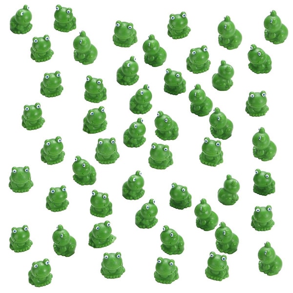 50 kpl Mini sammakkopuutarhasisustus Vihreät sammakkohahmot Pienoiskodin sisustus Pienet muoviset sammakot Keiju puutarhasisustus