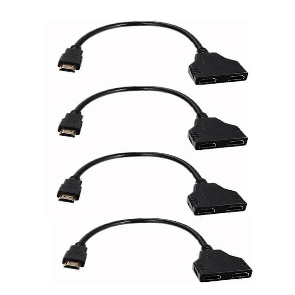 4x HDMI Hann til 2 HDMI Hunn 1 inn 2 ut Splitterkabel kompatibel 1080P