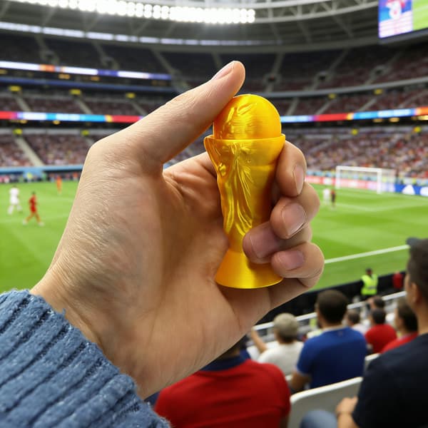 VM-replikatrofé, samleobjekt med fotballbase for fans