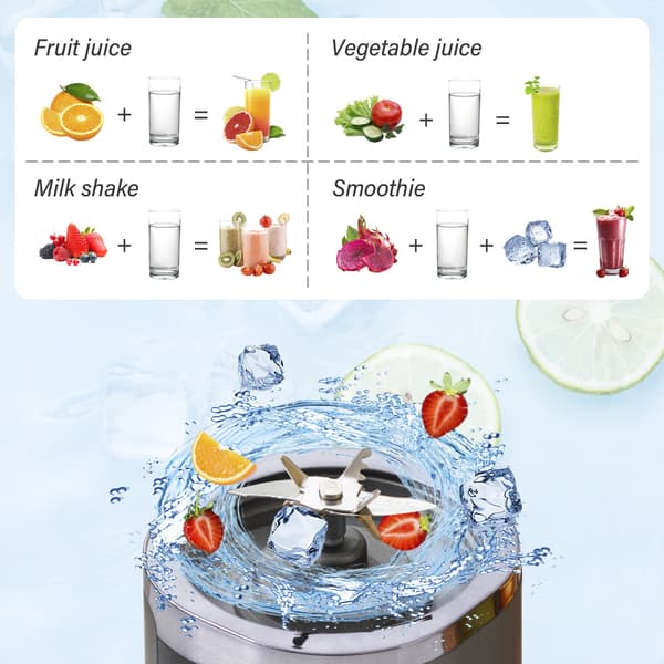 Bærbar ledningsfri blender med LED-display og 600 ml kapacitet