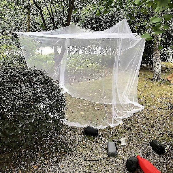 200*100*200cm Campingnett med enkelt dør, hvit mesh, bærbar, firkantet, sammenleggbar, myggkontroll, myggnett