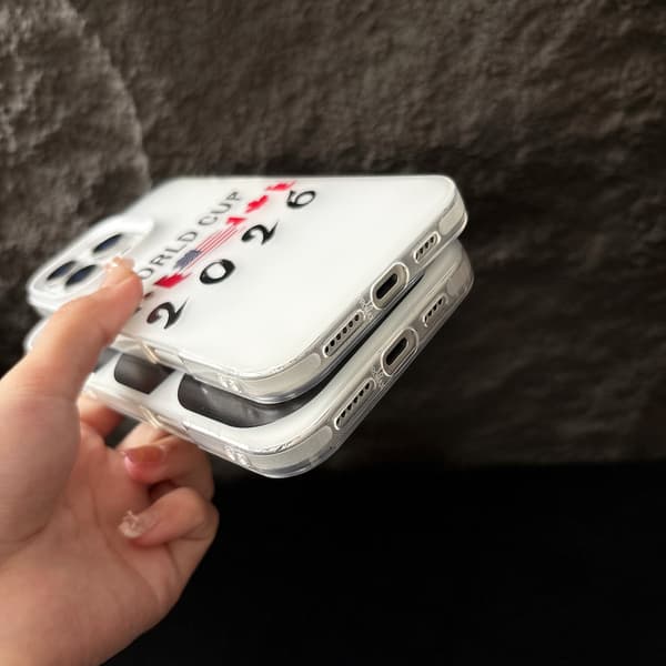 2026 VM Fodboldmønster Sort Telefoncover til iPhone15plus