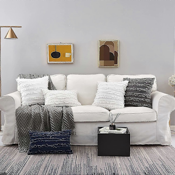 Hvite putetrekk til sofa, stol, 20 x 20 tommer