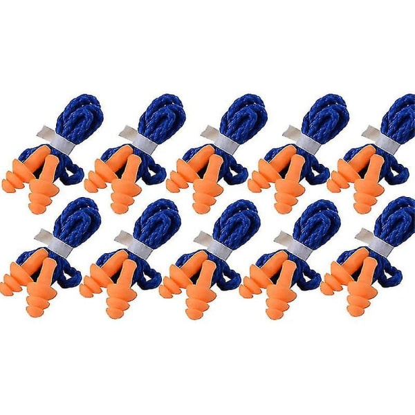 100 Pairs Individually Wrapped Soft Silicone Corded Ear Plugs Reusable Hearing Protection Rubber Ea