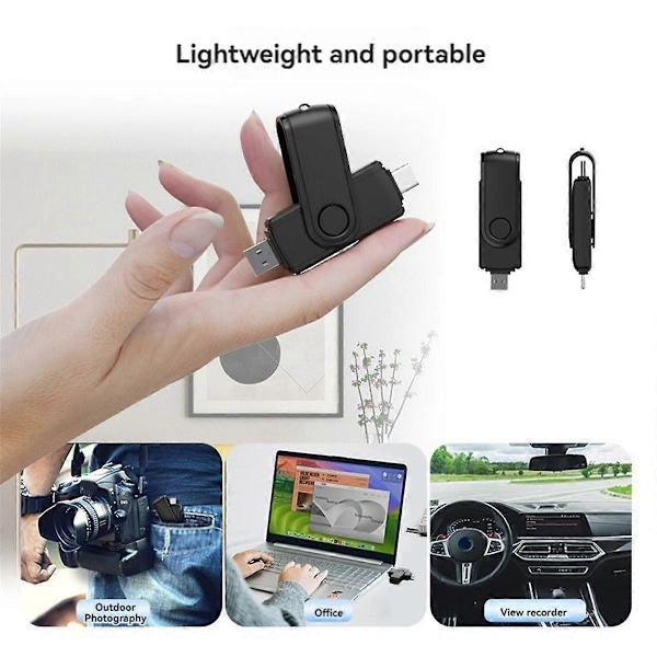 Typ C SD TF-kortläsare Höghastighets USB 3.0 SD TF Smart Minneskortläsare Adapter för PC Mobil Ph