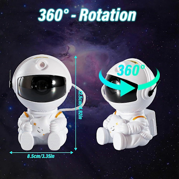 Astronaut Galaxy Projektor, Stjerneprojektor Galaxy Lys, Astronaut Natlys