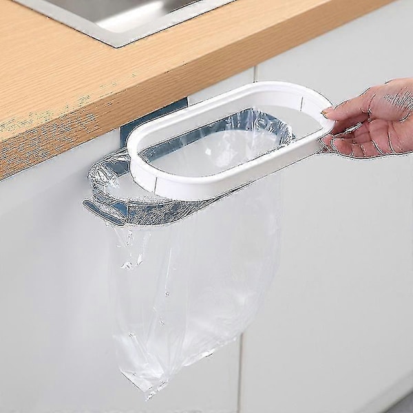 Kjøkkenplast søppelposeholder med lokk / Multifunksjonell skuresvamp Tørk 1 stk, blå)