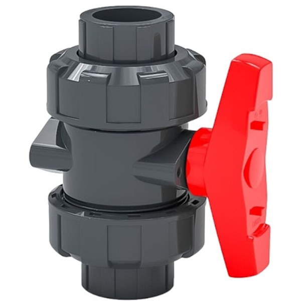 Dobbelt unionventil, kuleventil, SPH kuleventil, 20 mm diameter PVC kuleventil